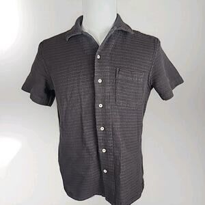 Taylor Stitch Button Down Shirt Waffle Knit Stitch Size EU 40 Brown Red Organic
